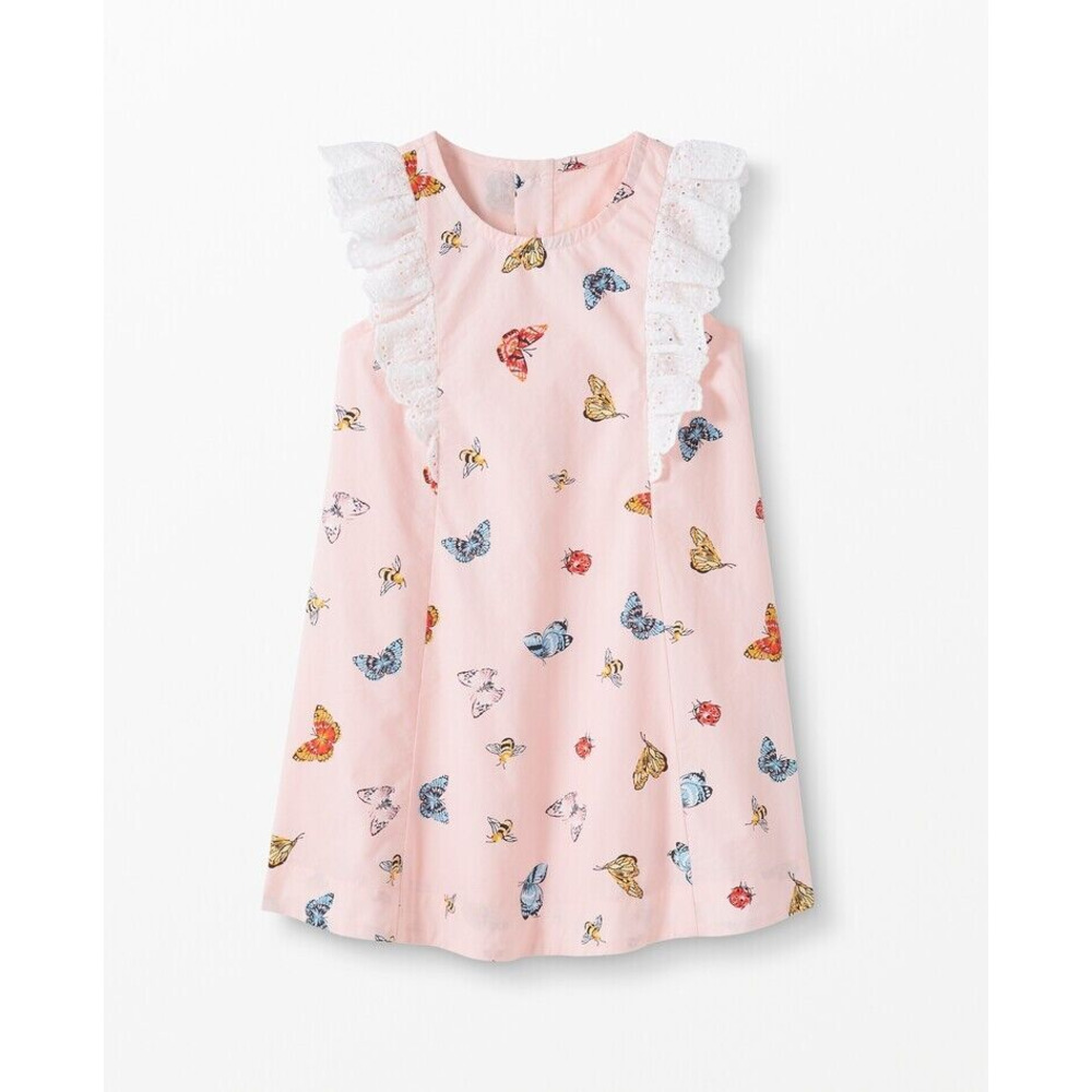 Hanna Andersson Woven Pink Butterfly Swing Dress in Pink SZ 6-7Y - Picture 2 of 16